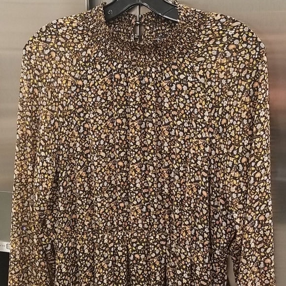 💕MADEWELL💕 Georgette Smocked-Neck Midi Dress Folktale Paisley Large L NWT - Picture 12 of 16